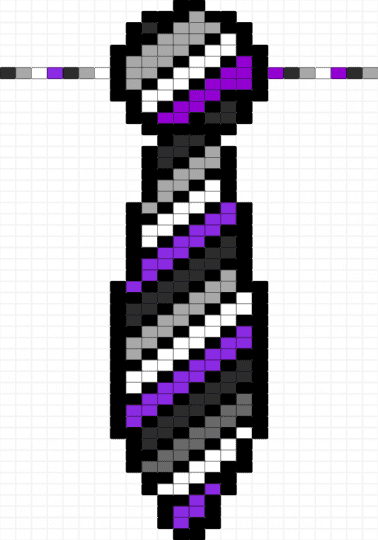 Ace tie :3 - black,beige,purple