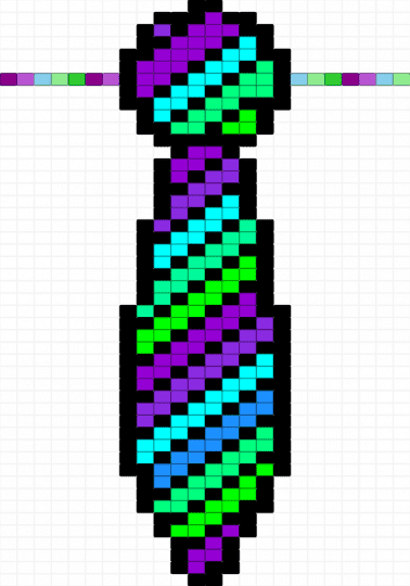 Toric tie :3 - black,purple,light blue,teal