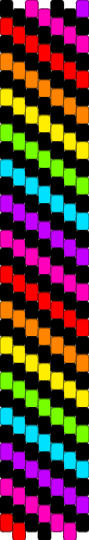 Kandi Tie #2 - black,orange,green,purple,colorful