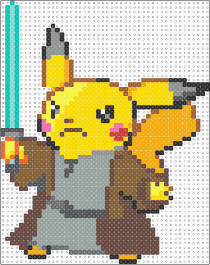 Star Wars Pikachu - brown, colorful, gray, orange