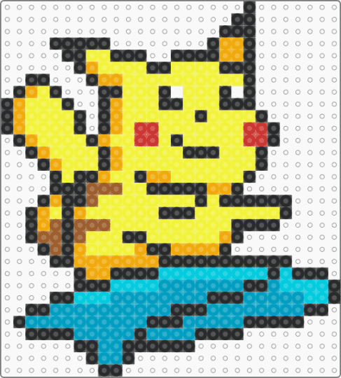 Surfing Pikachu - yellow,light blue,pikachu,pokemon,surfing,surf,water,electric,lightning,meme