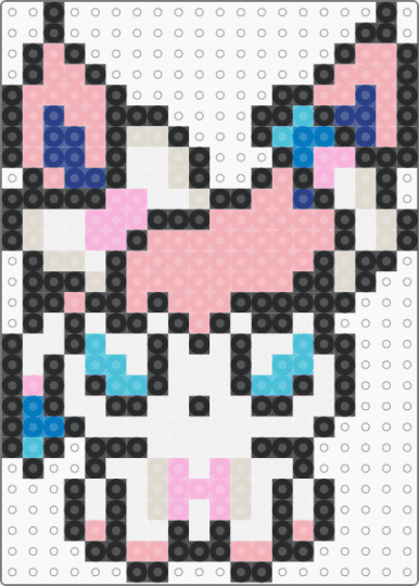 Chibi Sylveon - beige, chibi, eevee, eeveelutions, fairy, fox, pink, pokemon, sylveon