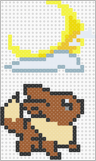 Moon with Eevee - tan,beige,yellow,pokemon,eevee,moon,night,umbreon,dark,glow,stone