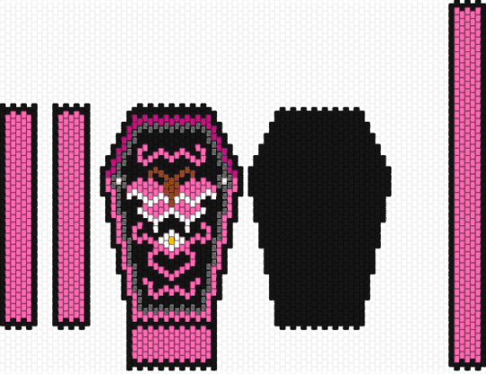 coffin bag wip template used - black,pink
