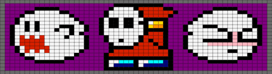 Shy Guy and Boo - red,pink,gray