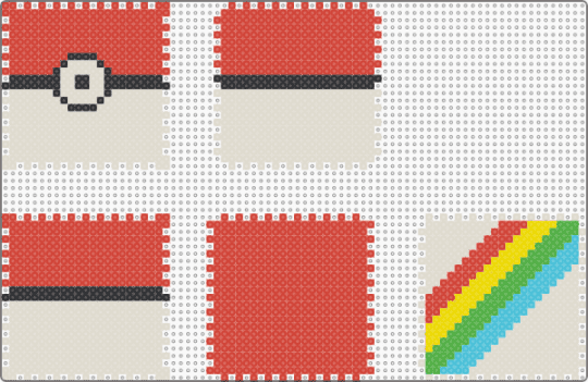 Square Pokeball - red,beige