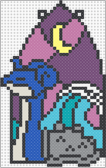 Stained Glass Lapras - blue,pink,gray