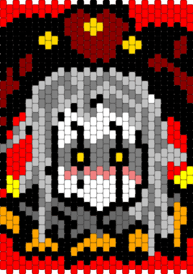 Pierrot - gray,red,beige