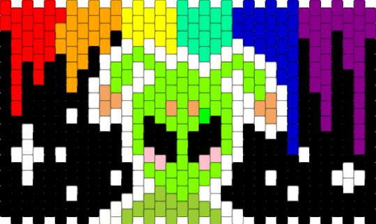 alien - green,orange,pink