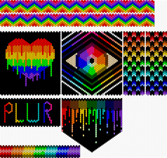 Rainbow drip eye mask thing 🌈 Pony Bead Pattern - Kandi Pad | Kandi ...