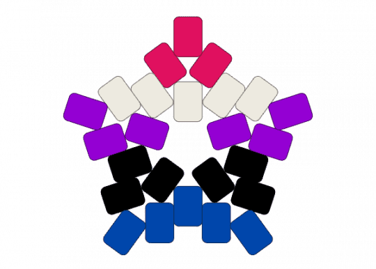 genderfluid star (normal) - blue, purple