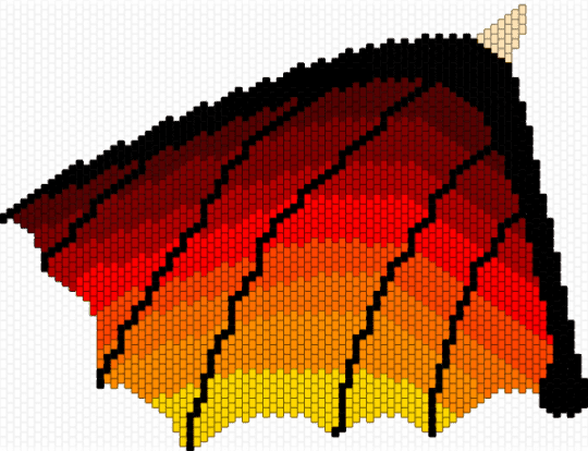 Dragon wing - brown,red,orange