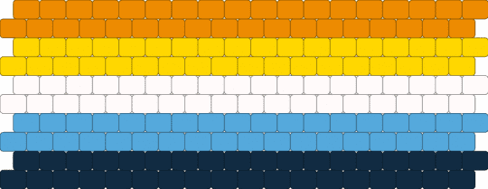 Aromantic Asexual/Aroace Cuff - orange,yellow,light blue,blue,aromantic asexual,aroace,aro,ace,pride,cuff,horizontal