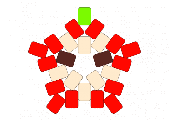 apple star (small) - apple, beige, red, star