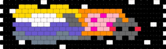 nonbinary nyan cat peyote cuff *REMIX* - black,yellow,gray,blue,nyancat,cat,rainbow,nyan cat