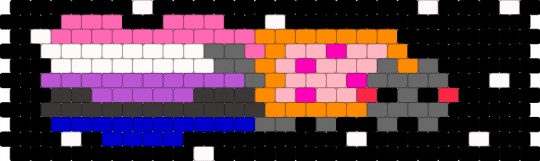 genderfluid nyan cat peyote cuff *REMIX* - black,pink,gray,nyancat,cat,nyan cat,pride,genderfluid