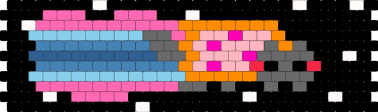 transmasc nyan cat peyote cuff *REMIX* - black,pink,gray,blue,nyancat,cat,nyan cat,pride,transmasc
