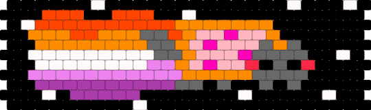 lesbian nyan cat peyote cuff *REMIX* - black,orange,pink,nyancat,cat,rainbow,nyan cat