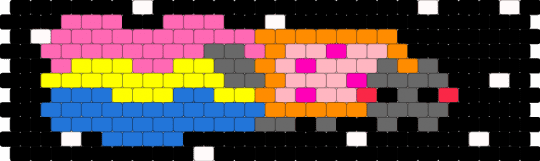 pansexual nyan cat peyote cuff *REMIX* - black,pink,gray,blue,nyancat,cat,nyan cat,pride,pansexual