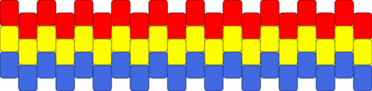 Small cuff - red,yellow,blue