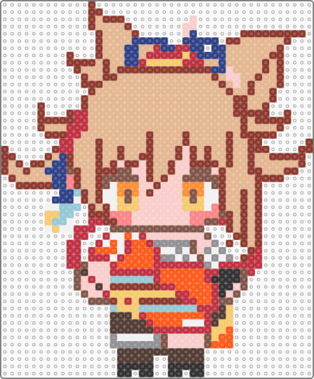 Yoimiya genshin impact - red,beige,perler,yoimiya,genshin impact,genshin