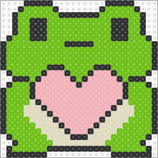 Frog Heart - animal, beige, cute, frog, green, heart, love, pink