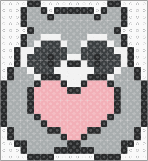Raccoon Heart - beige,gray,raccoon,heart,cute,animal,love