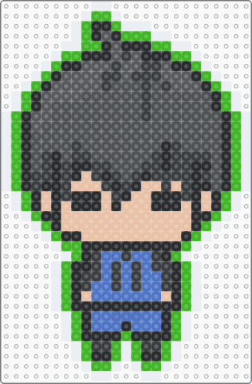 Chibi Isagi - gray,green,chibi,isagi,blue lock,anime