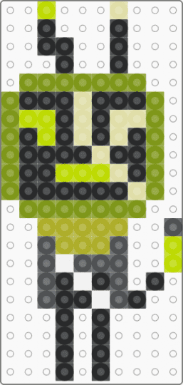 Zapped Creation Vee || Dandy’s World - green,gold,dandys world,perler,halloween,vee dandys world