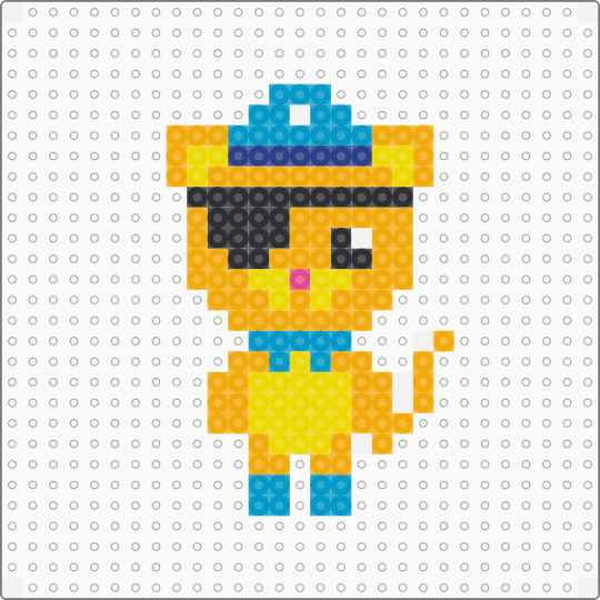 콰지(고양이) - light blue,orange,yellow