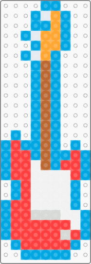Perler Guitar - red,light blue,music,guitar,instrument,electric guitar,blue,white,keychain