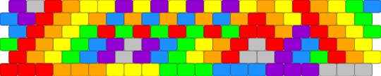 Disfigured rainbow cuff! >:3 - red,orange,yellow,green,rainbow,grey,rave,yelliw,blue