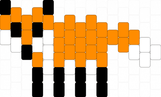 Fox charm - white,orange