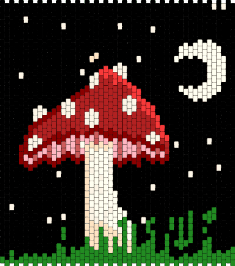 Mushroom bag front panel check description - black,red,green