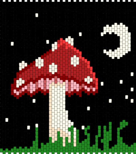 Back panel to the mushroom bag - black,red,green