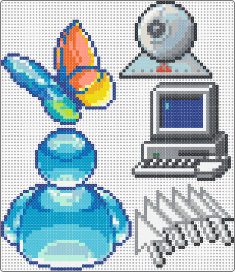 tdfguluikj - microsoft,windows,fruitiger aero,icons,pc,computer,cursor,retro,blue,light blue,gray