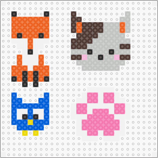 Animals 2 - orange,beige,pink