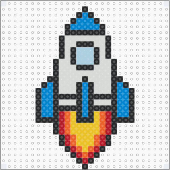 Spaceship 1 - yellow,blue