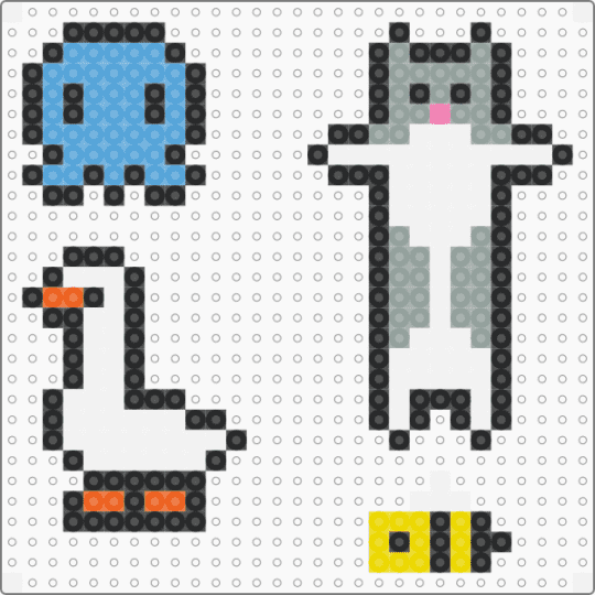 Animals 1 - white,light blue,gray