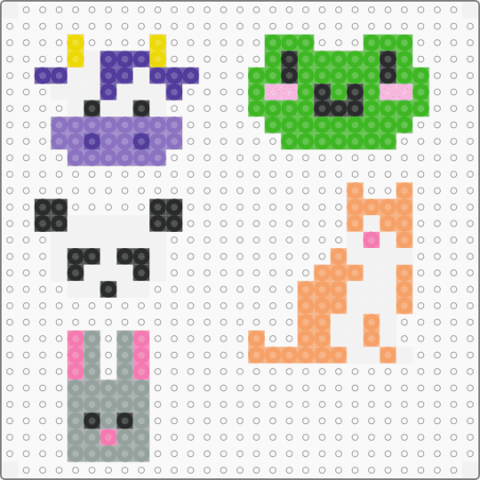 Animal 4 - green,orange,gray