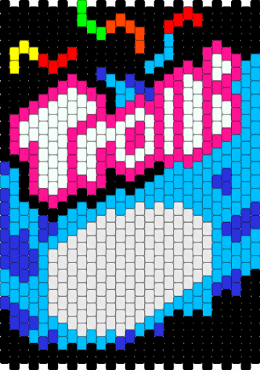 trolli - white,light blue,pink,purple
