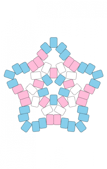 Trans big star - light blue, pink