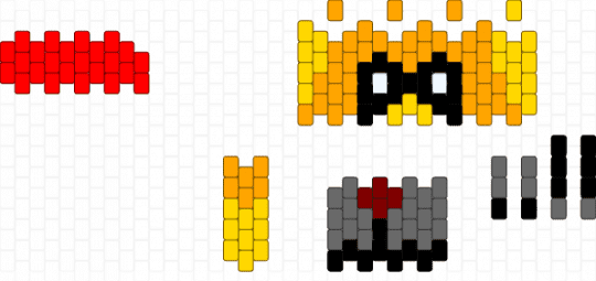Null Doll - gray, orange, red, yellow