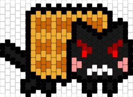 nayn peyote - nyan cat,waffle,meme,character,evil,demon,black,orange