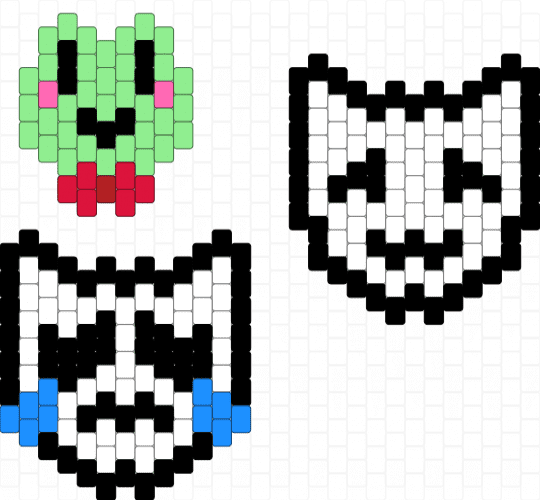 Ribbit + gangle kandi pattern - white,teal,tadc,kandi,gangle,ribbit