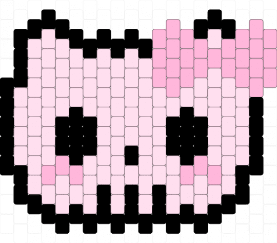 pink skull hello kitty - remix - white