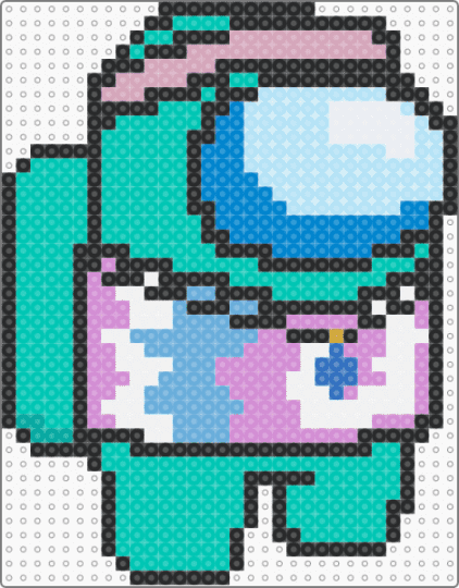 Cyan (Among Us Show) - teal,pink,light blue,amongusshow,amongus,cyan