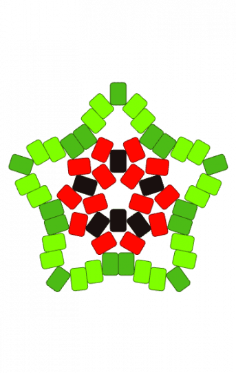 Watermelon star - green, red