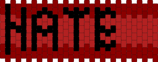 HATE peyote stitch - red,hate,ihnmaims,black,red and black,feelings,anger