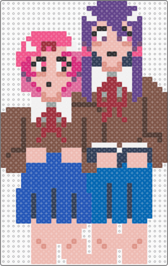 Natsuki x Yuri - beige,purple,tan,blue,ddlc,yuri,natsuki,yuri ddlc,natsuki ddlc,lesbian